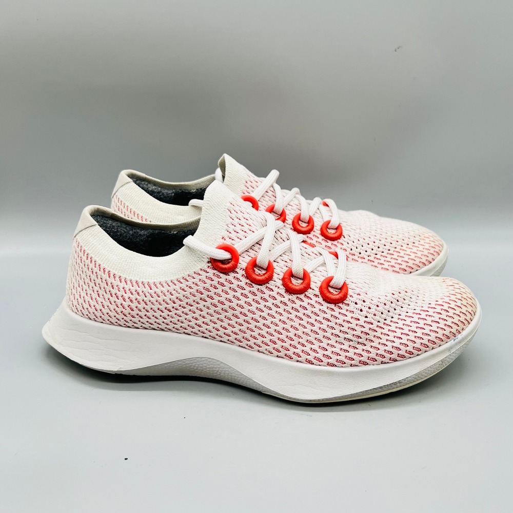 Allbirds Shoes Womens 9 White Red Knit Tree Dasher Performance Running Sneakers